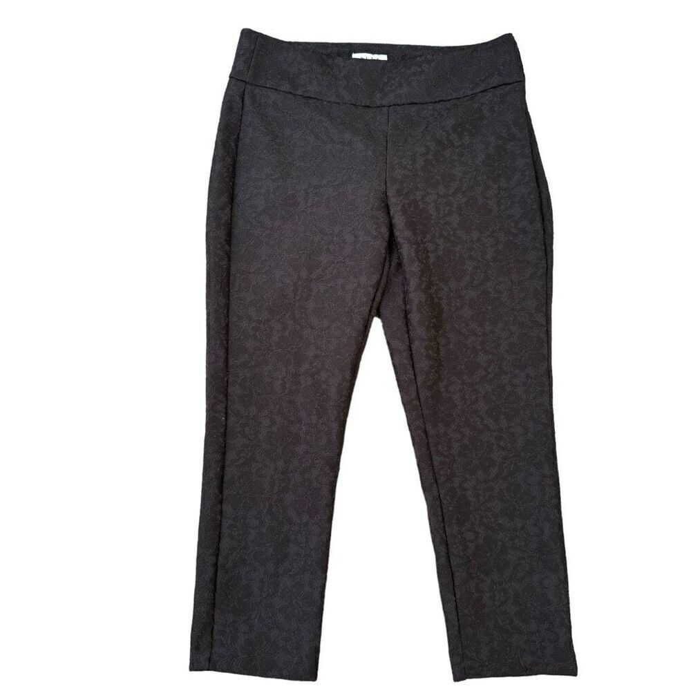 Elle Cropped Dress Pants Womens brocade look Size 10